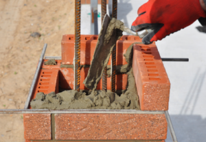 Brick high-quality masonry work using natural stone and for exterior structure